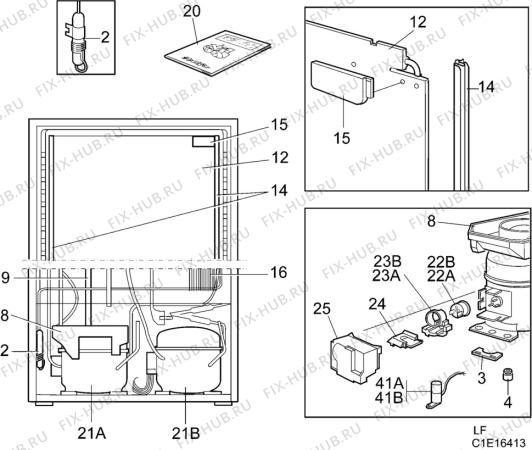 Взрыв-схема холодильника Electrolux ER8596BG - Схема узла C10 Cold, users manual