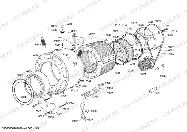 Взрыв-схема стиральной машины Bosch WFA106Q20N - Схема узла 03