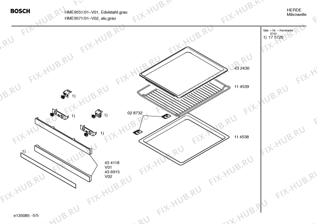 Схема №2 HME9571 с изображением Панель управления для микроволновой печи Bosch 00438207