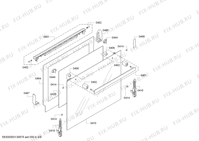 Взрыв-схема плиты (духовки) Bosch HBA43B420A - Схема узла 04