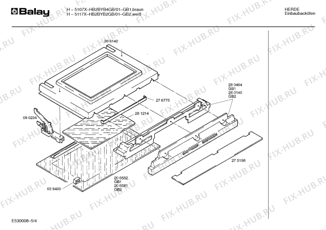 Схема №1 HB2BYB4GB H5107X/02 с изображением Индикатор для духового шкафа Bosch 00034399