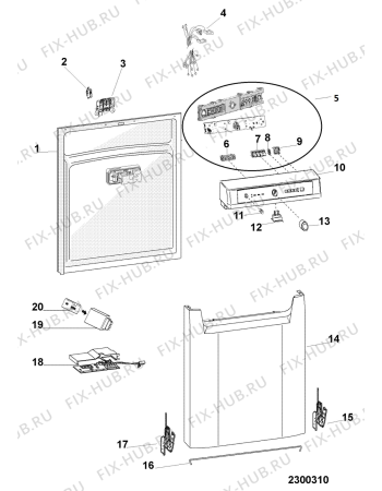 Взрыв-схема посудомоечной машины Hotpoint-Ariston LFK6B010TK (F102974) - Схема узла