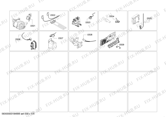 Взрыв-схема стиральной машины Bosch WAK24260ID Maxx - Схема узла 05