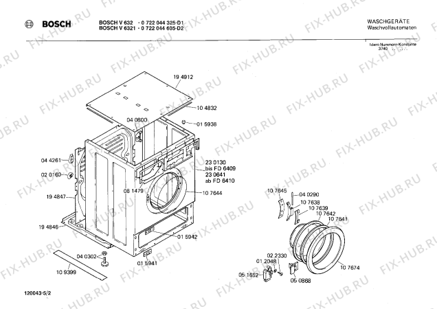 Схема №1 0722044605 V6321 с изображением Панель управления для стиралки Bosch 00112747