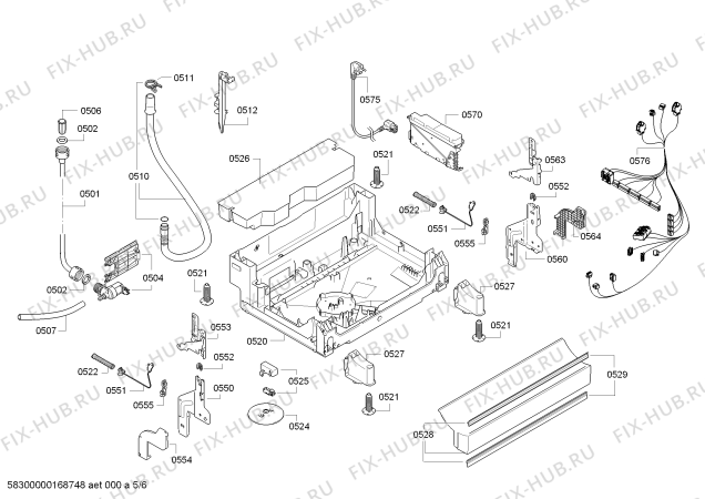 Схема №2 SMS43E02TR с изображением Панель управления для электропосудомоечной машины Bosch 00704656