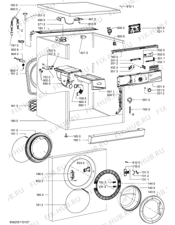Схема №1 AWO/D 43140 P с изображением Блок управления для стиралки Whirlpool 481010500999