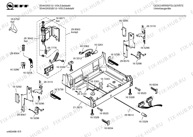 Схема №1 S5443X0GB с изображением Инструкция по эксплуатации для посудомойки Bosch 00520815