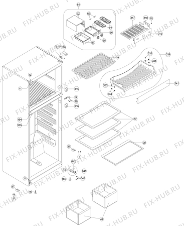 Взрыв-схема холодильника Zanussi ZRT53200SA - Схема узла Housing 001