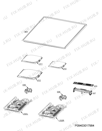 Взрыв-схема плиты (духовки) Faure FCI55271SA - Схема узла Hob