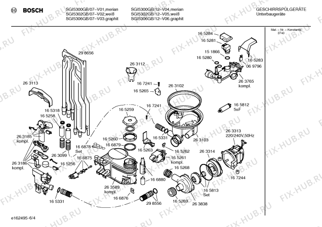 Взрыв-схема посудомоечной машины Bosch SGI5300GB - Схема узла 04