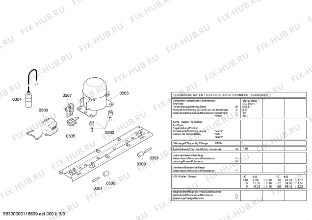 Взрыв-схема холодильника Bosch GSD30410NE - Схема узла 03