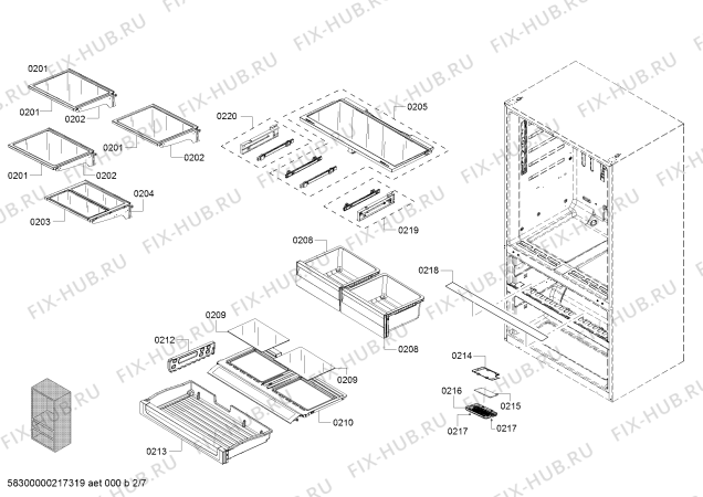 Схема №2 B21CL80SNS с изображением Монтажный набор для посудомойки Bosch 11027946