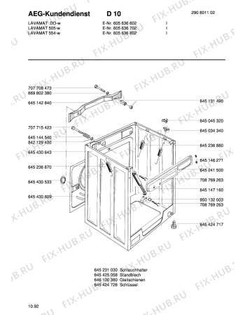 Взрыв-схема стиральной машины Aeg LAV505   W  I - Схема узла Housing 001