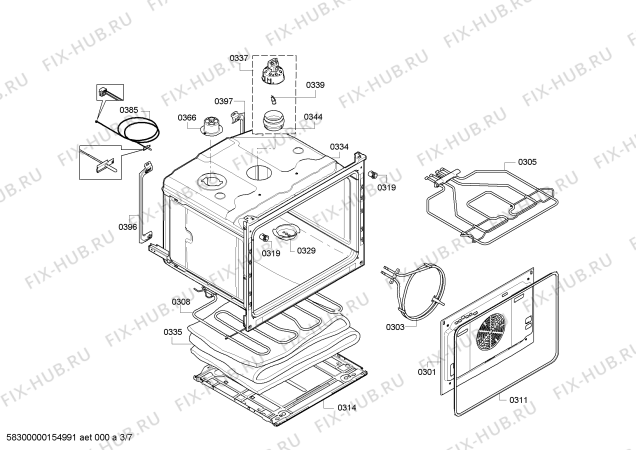 Схема №3 HCE7A4450 с изображением Кабель для духового шкафа Bosch 00622794