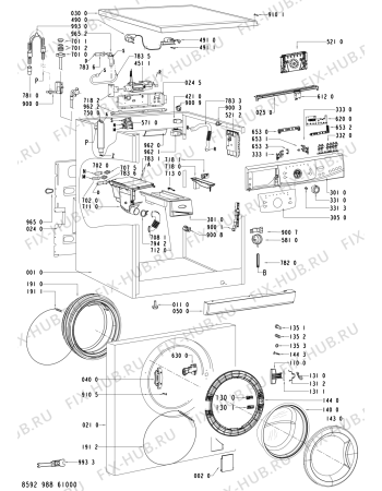 Схема №1 AWO/D 7745 с изображением Декоративная панель для стиралки Whirlpool 480111100704