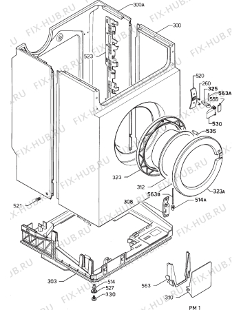 Взрыв-схема стиральной машины Zanussi ZS930 - Схема узла Cabinet + armatures