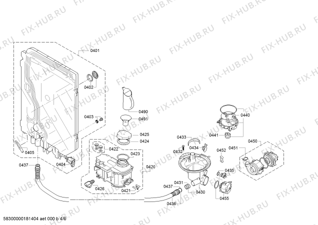 Взрыв-схема посудомоечной машины Siemens SN66M089EU - Схема узла 04