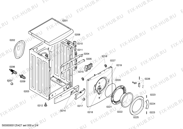 Схема №1 WAE20162ZA с изображением Панель управления для стиральной машины Bosch 00667393
