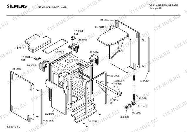 Взрыв-схема посудомоечной машины Siemens SF34201SK - Схема узла 03