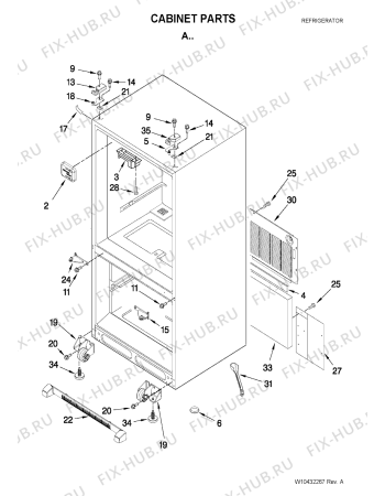 Схема №1 5GFC20PRYA с изображением Рамка для холодильной камеры Whirlpool 482000006750