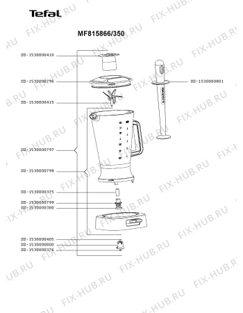Схема №1 DP815855/350 с изображением Емкость для электроблендера Moulinex SS-1530000797
