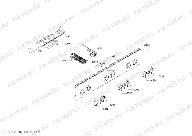 Взрыв-схема плиты (духовки) Bosch HGD645220T - Схема узла 02