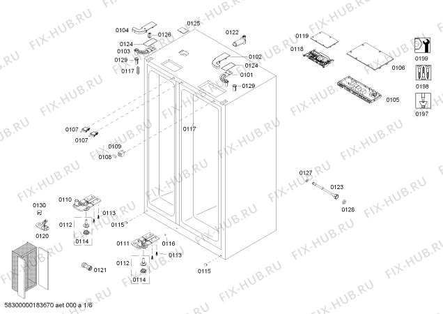 Схема №1 KAD62V401 Bosch с изображением Льдогенератор для холодильной камеры Siemens 00791666