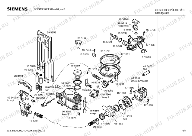 Схема №1 SE24M252EE SELECCION с изображением Панель управления для посудомойки Siemens 00440488