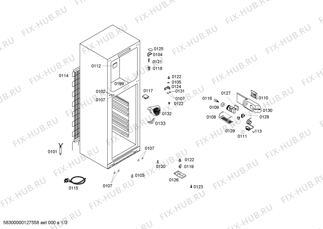 Схема №2 3FEB2215 с изображением Дверь морозильной камеры для холодильной камеры Bosch 00479907
