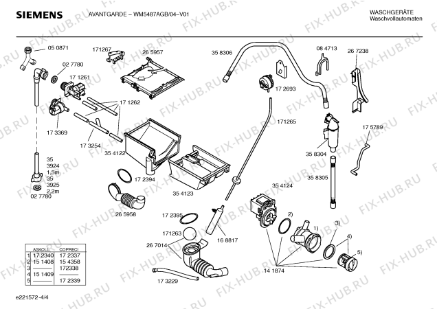 Взрыв-схема стиральной машины Siemens WM5487AGB avantgarde - Схема узла 04