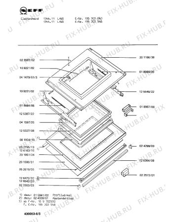 Взрыв-схема плиты (духовки) Neff 195303040 1344.11LHWS - Схема узла 05
