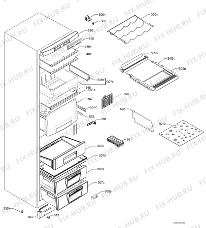 Взрыв-схема холодильника Aeg Electrolux S75388KG2 - Схема узла Housing 001