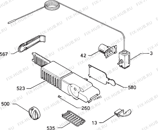 Взрыв-схема холодильника Zanussi ADF56/45 - Схема узла Refrigerator electrical equipment