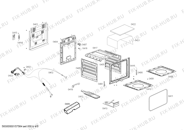 Взрыв-схема плиты (духовки) Bosch HSG44I22SC COCINA BOSCH PRO6400 INOX L60 220V/50-60Hz - Схема узла 04