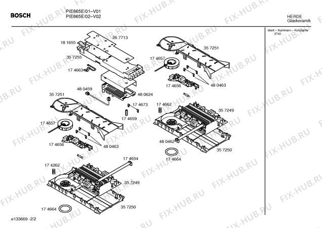 Схема №1 PIE865E с изображением Стеклокерамика для плиты (духовки) Bosch 00216766