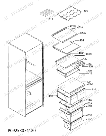 Взрыв-схема холодильника Aeg RCB53434NX - Схема узла Internal parts