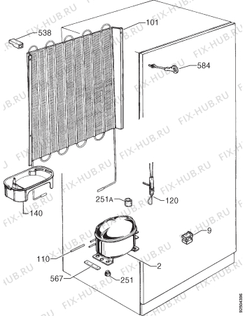 Взрыв-схема холодильника Rex RF25DSG - Схема узла Cooling system 017