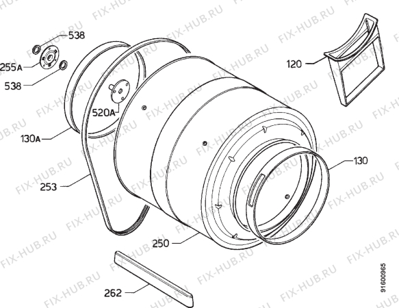 Взрыв-схема стиральной машины Husqvarna Electrolux QW130T - Схема узла Functional parts 267