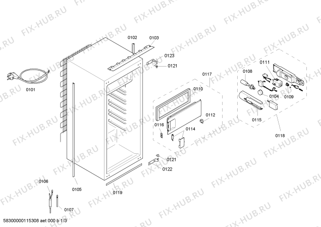 Схема №1 KIL18V40 с изображением Регулировочный узел для холодильной камеры Bosch 00499530