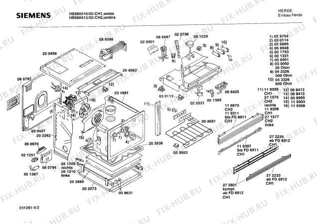 Схема №1 HE880416 с изображением Кнопка для плиты (духовки) Siemens 00030329