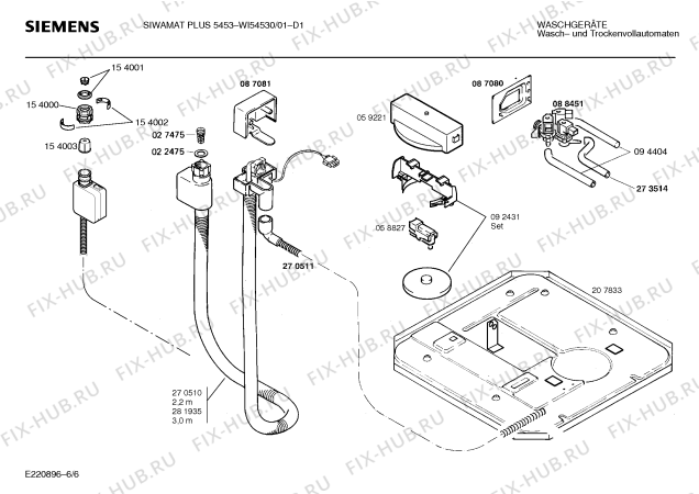 Взрыв-схема стиральной машины Siemens WI54530 SIWAMAT PLUS 5453 - Схема узла 06