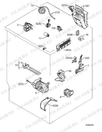 Взрыв-схема стиральной машины Aeg Electrolux L1271EL - Схема узла Electrical equipment 268