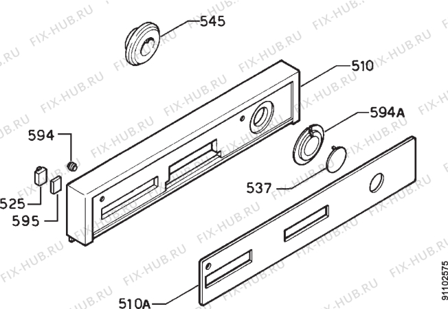 Взрыв-схема посудомоечной машины Zanussi ZI796S - Схема узла Command panel 037