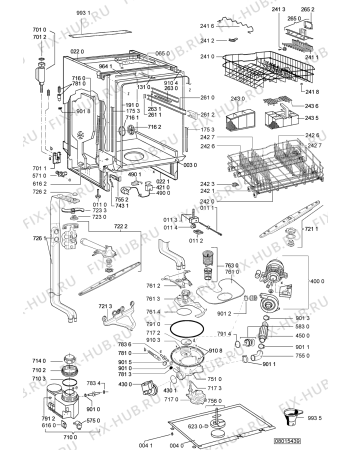 Взрыв-схема посудомоечной машины Whirlpool ADG 8372/1 IX - Схема узла