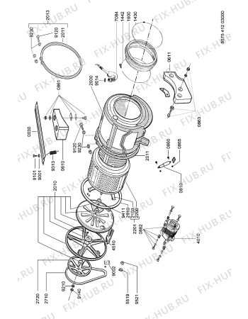 Схема №1 AWZ 412 с изображением Ручка (крючок) люка для стиралки Whirlpool 481249878208