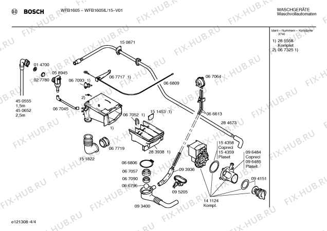 Схема №1 WFB1605IL BOSCH WFB 1605 с изображением Таблица программ для стиралки Bosch 00166086