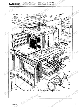Взрыв-схема плиты (духовки) Gaggenau EE698604 - Схема узла 08