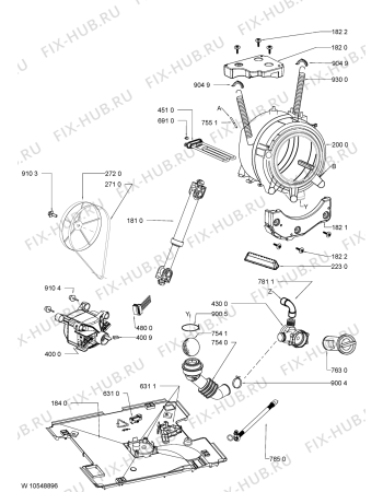 Схема №1 WAE 7727/1 с изображением Запчасть для стиралки Whirlpool 481010522195