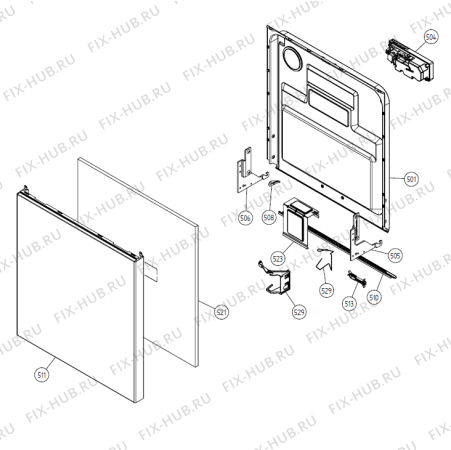 Взрыв-схема посудомоечной машины Gorenje D615 SF   -White Bi #10361500 (900001042, DW20.1) - Схема узла 05