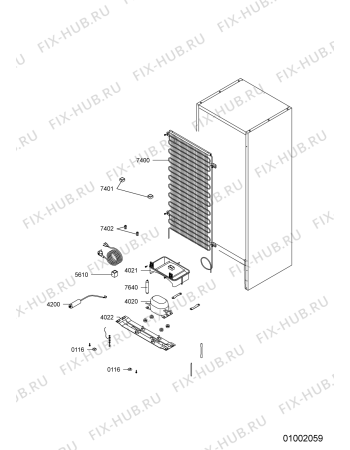 Схема №1 ARC 5180 с изображением Корпусная деталь для холодильной камеры Whirlpool 480131100437